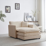 Chenille Accent Chair with Ottoman