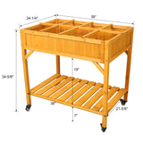 Elevated 8 Pocket Garden Bed on Wheels