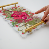 Holiday Floral Resin Serving Tray Kit