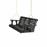 Amish Casual 3 Foot Roll Back Porch Swing in Black Stain