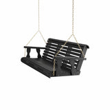 Amish Casual 3 Foot Roll Back Porch Swing in Black Stain