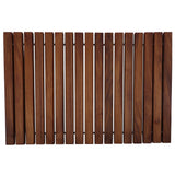 Sunriver Teak Shower and Bath String Mat with Rubber Feet 23.62" x 15.75"