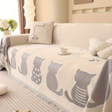 Chenille Cat Cartoon Sofa Cover Blanket