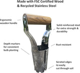 Garden Planting Set - Includes Classic Trowel, Transplanter, Bulb Planter