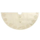 Snowflakes Hand-felted Wool Cream XL Christmas Tree Skirt Felt 72" Arcadia Home