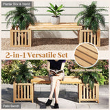 Patio Wooden Bench with Planter