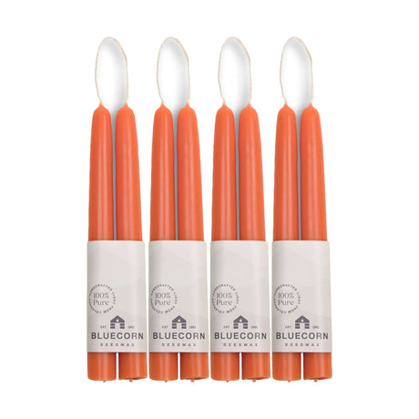 Hand-Dipped Beeswax Taper Candles - Bulk 4-Pair Bundle