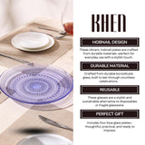 Glass Hobnail Dinner or Charger Plates | Set of 4 | Blue