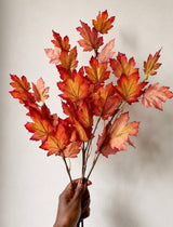 Artificial Autumn Maple Leaf Stems