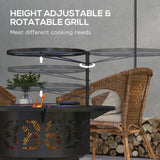 2-in-1 Black Portable Fire Pit With Grill Kit