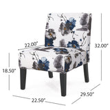 Floral Watercolor Armless Accent Chair