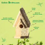 Tall Edible Birdhouse with Dark Roof