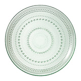Glass Hobnail Dinner or Charger Plates | Set of 4 | Green