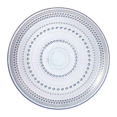 Glass Hobnail Dinner or Charger Plates | Set of 4 | Blue