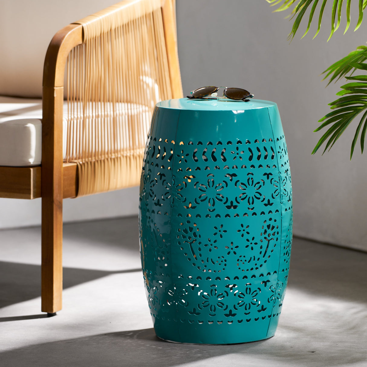 Bloom Outdoor Lace-Cut Side Table