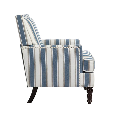 Ocean Stripe Upholstered Accent Chair