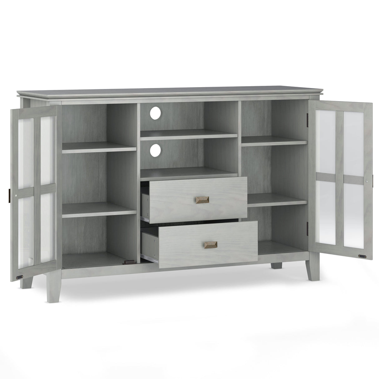 Tall TV Media Stand, Fog Grey