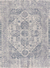 Peeta Gray Blue Medallion Area Rug