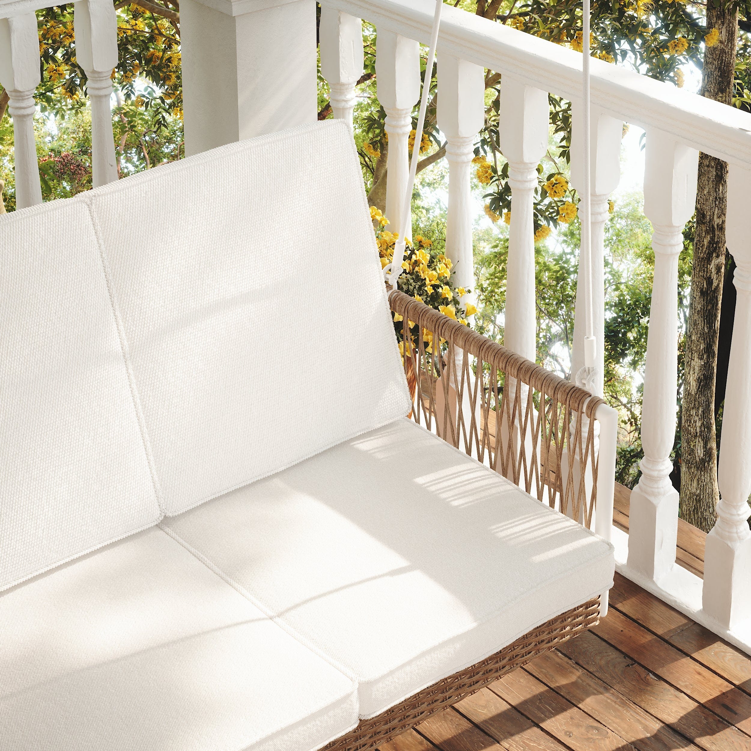 East Green Anderson Wicker Porch Swing - Thumbnail 2