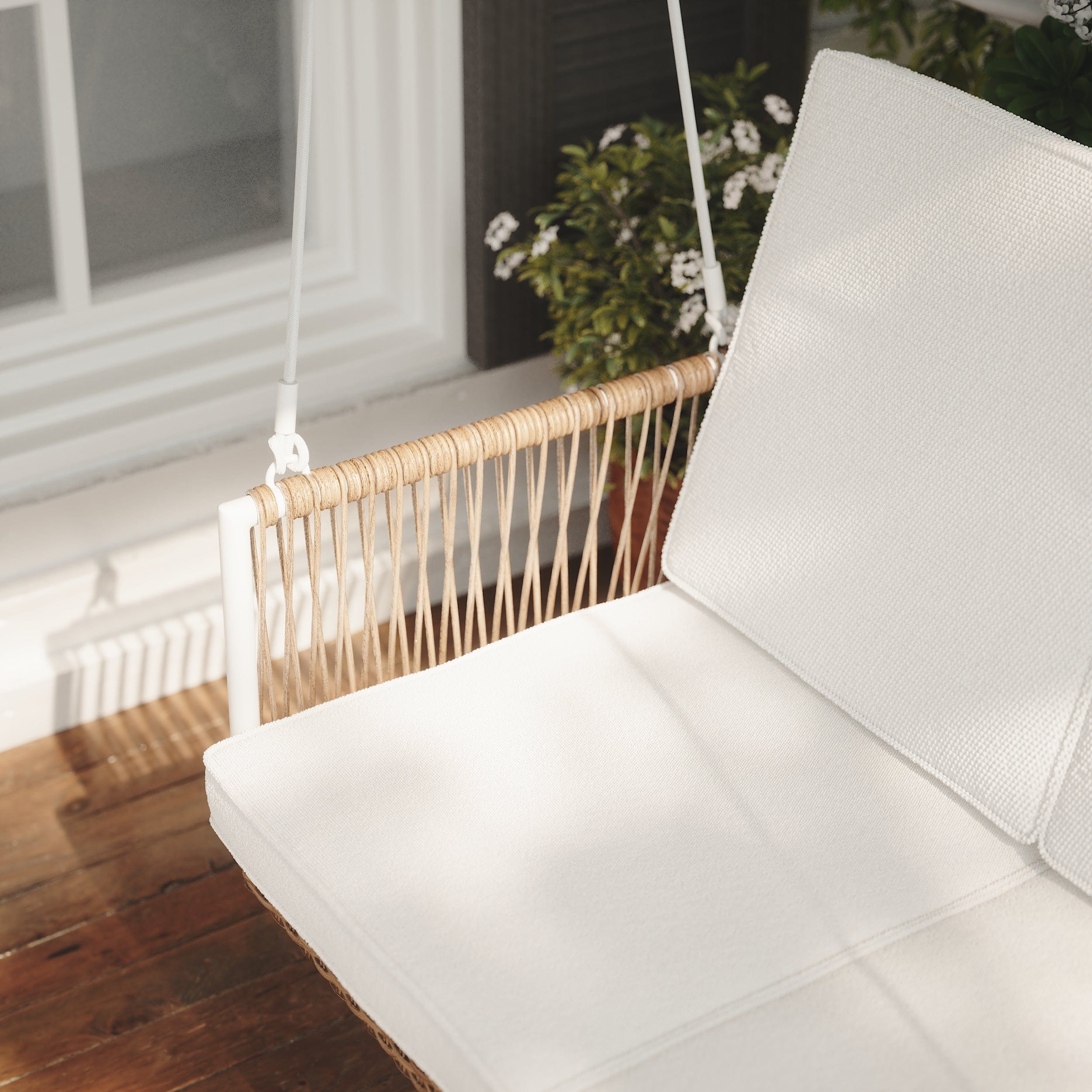 East Green Anderson Wicker Porch Swing - Thumbnail 4