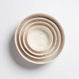 White Stoneware Ceramic Big Bowls, Set of 6