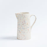White Stoneware Ceramic Pitcher, 51oz