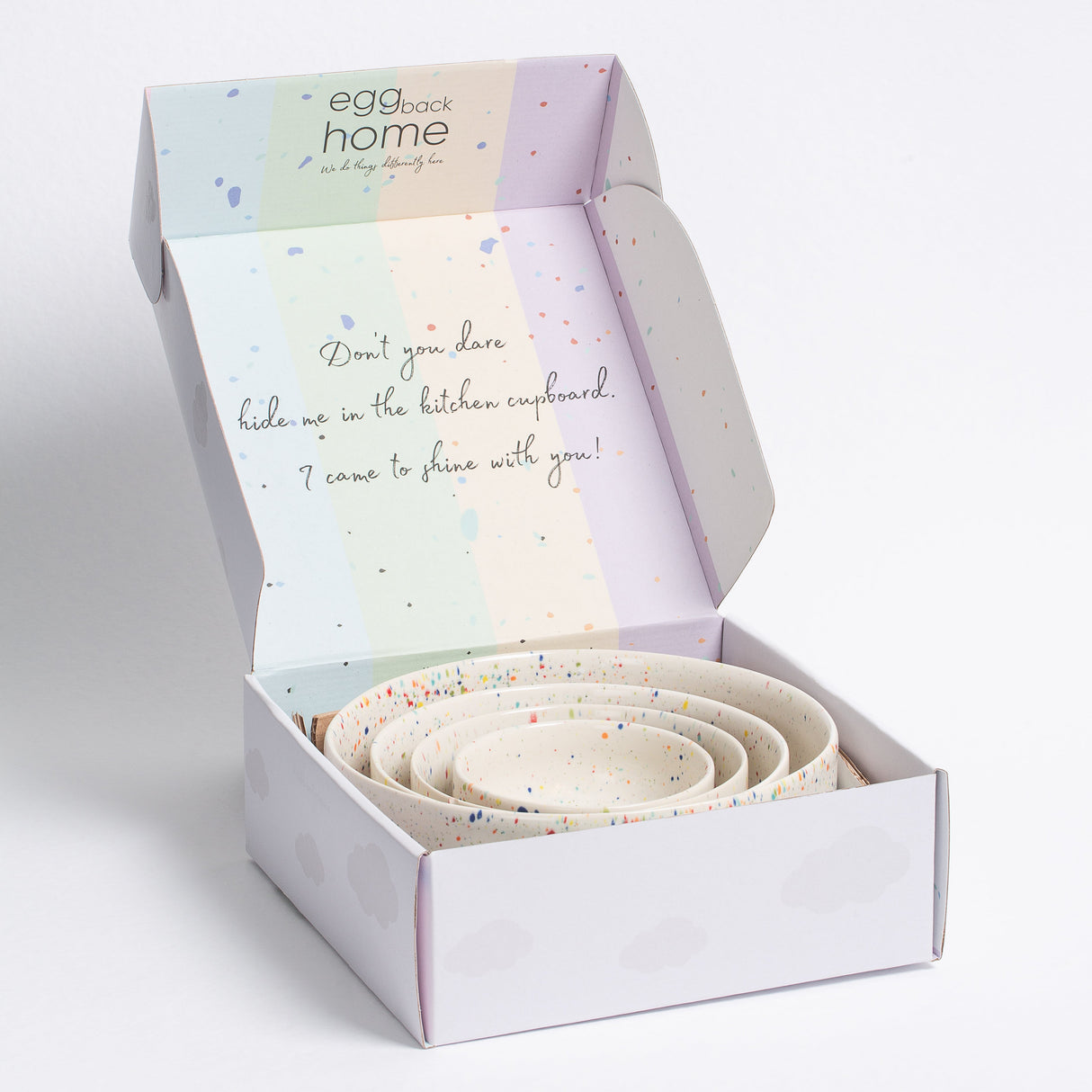 White Stoneware Ceramic Big Bowls, Set of 6