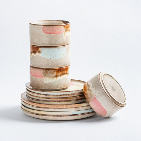 Stoneware Ceramic Dinnerware, Melting Ice Cream, Set of 12