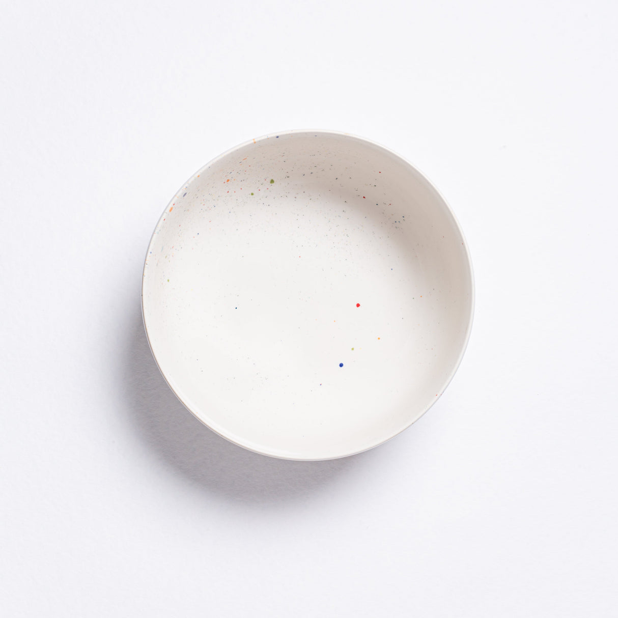 White Stoneware Ceramic Salad Bowl, 10.2"