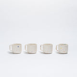 White Stoneware Ceramic Espresso Mugs, Set of 4