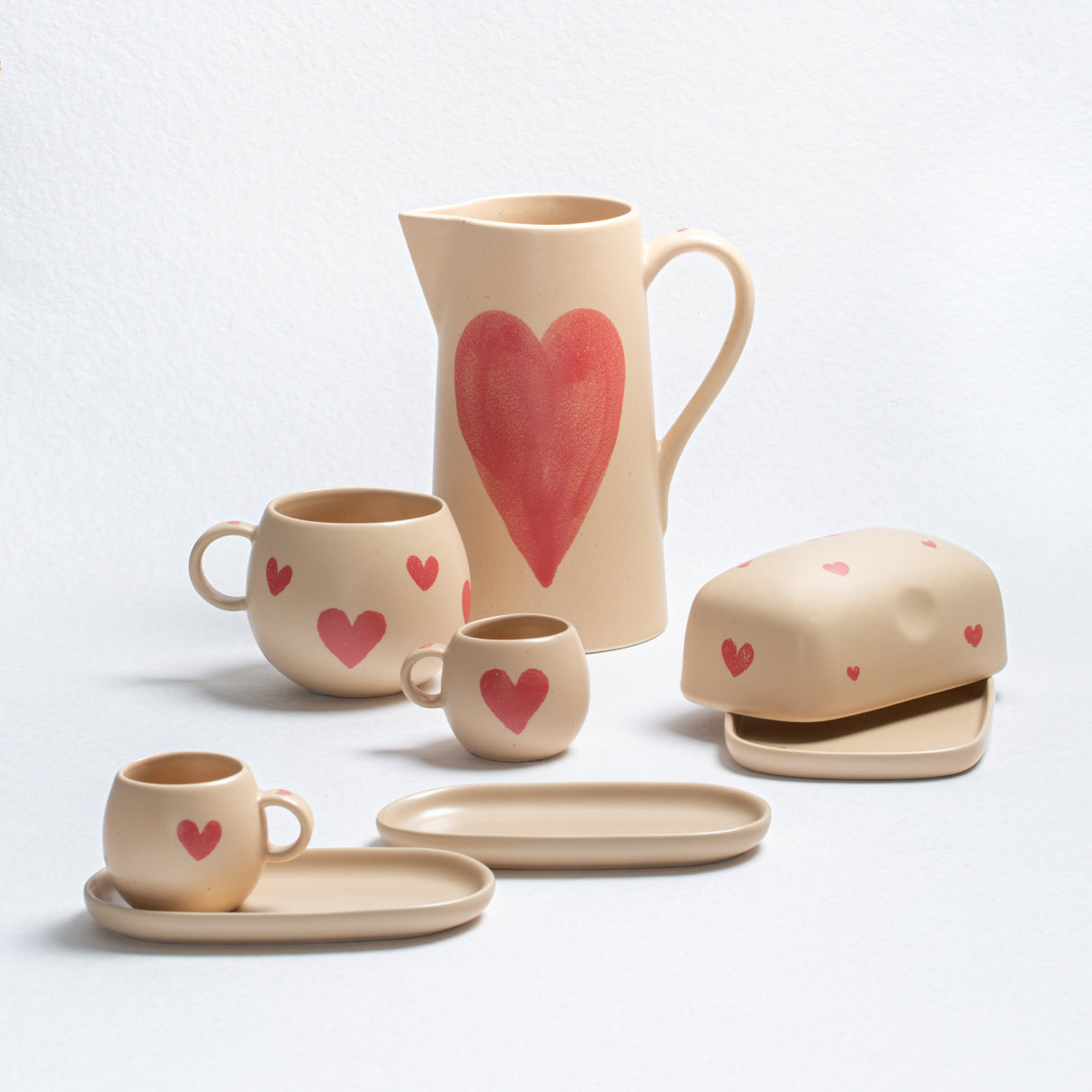 Hearts Stoneware ceramic Mug 17oz - Limited Edition
