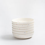 White Stoneware Ceramic Pasta Plates, 8.3", Set of 6