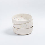 White Stoneware Ceramic Big Bowls, Set of 6