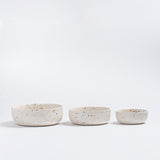 White Stoneware Ceramic Big Bowls, Set of 6