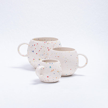 White Ball Stoneware Ceramic Mug, 8.5oz