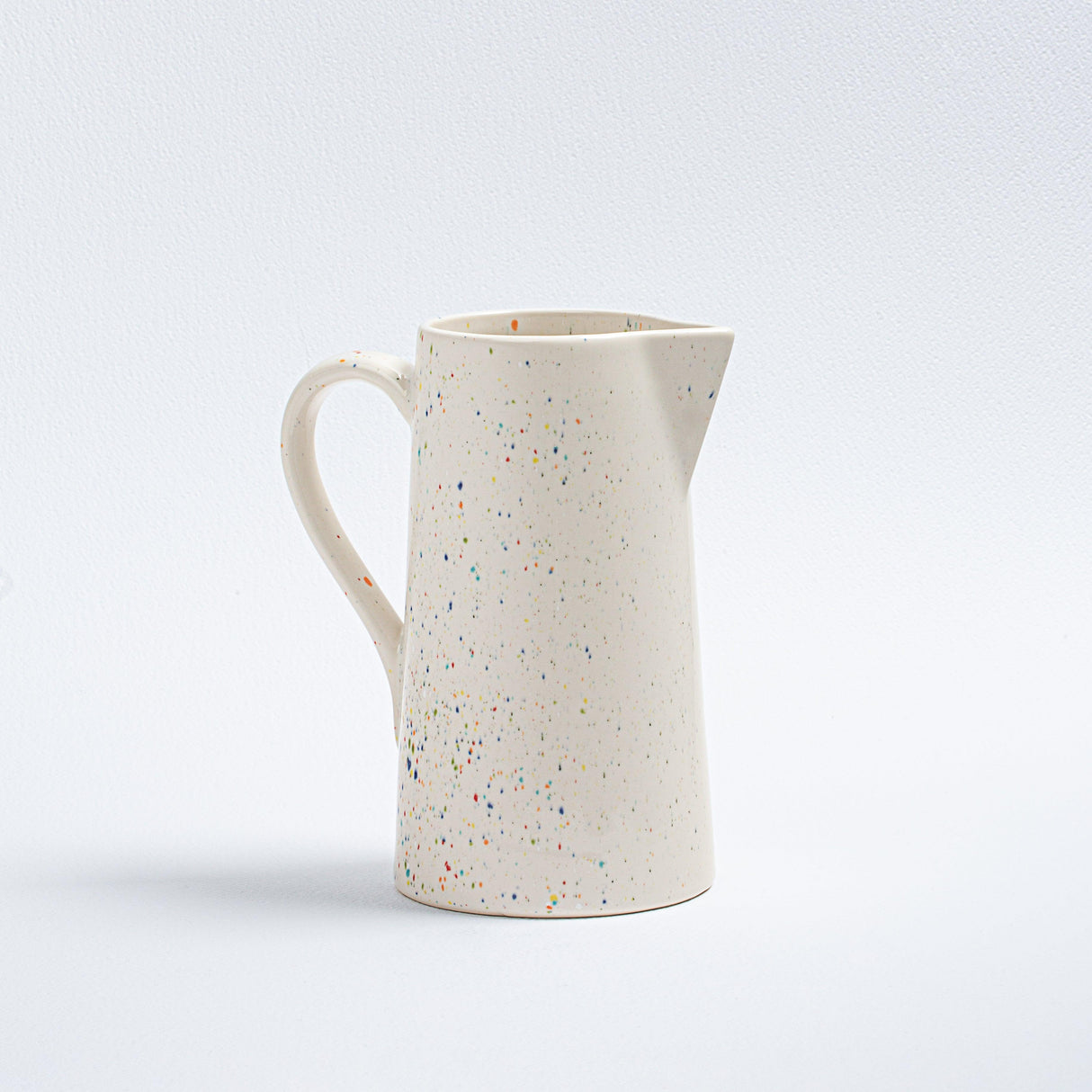 White Stoneware Ceramic Pitcher, 51oz