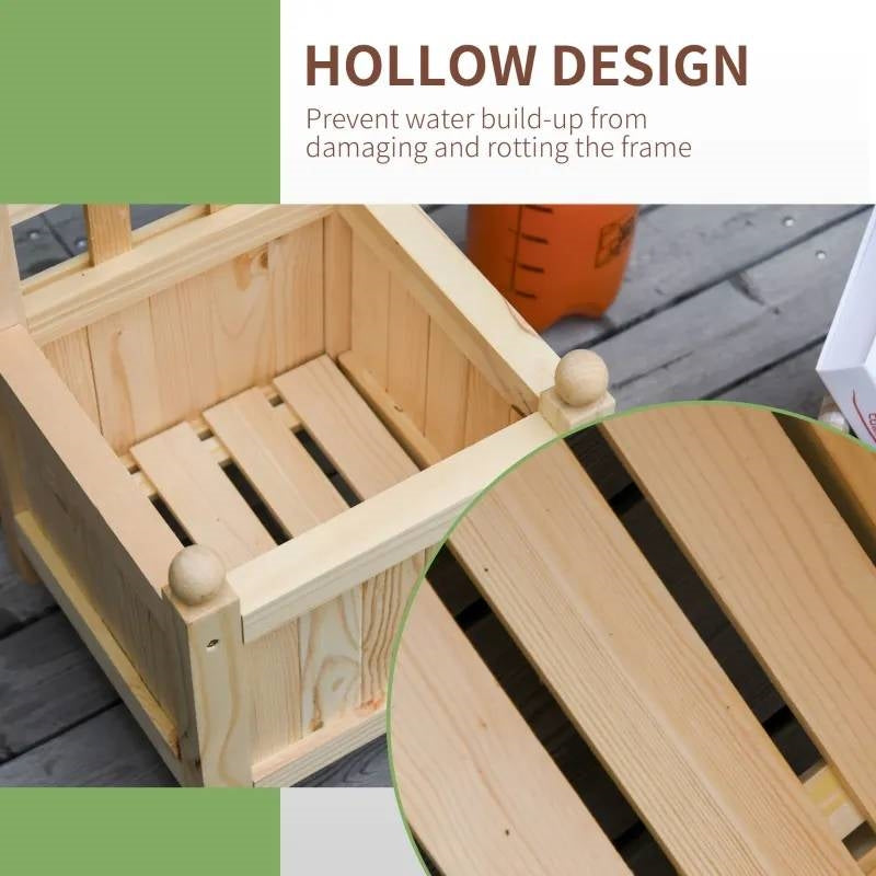 Solid Wood Raised Garden Bed with Trellis