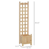 Solid Wood Raised Garden Bed with Trellis
