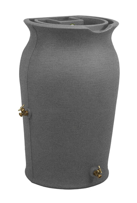 Dark Grey Urn Rain Barrel with Planter Top - 50 Gallon