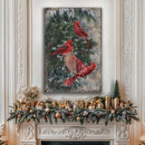 Vintage Cardinal Christmas Wall Art
