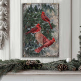 Vintage Cardinal Christmas Wall Art