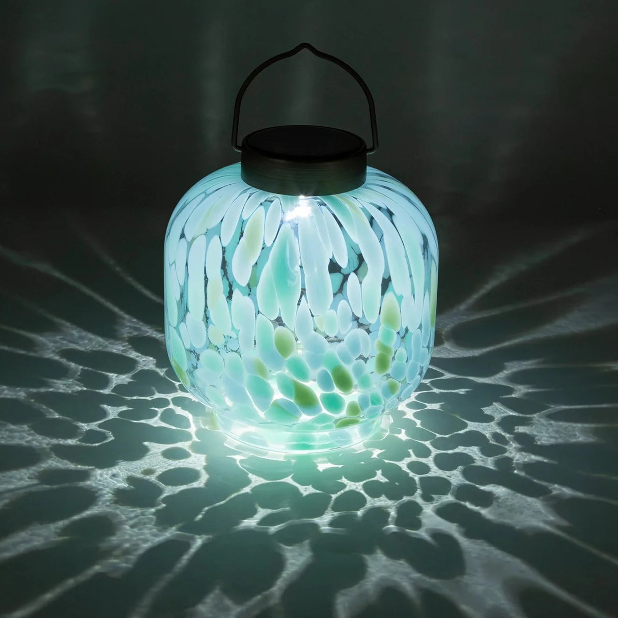 Cabin Solar Lantern Handblown Glass, 8"