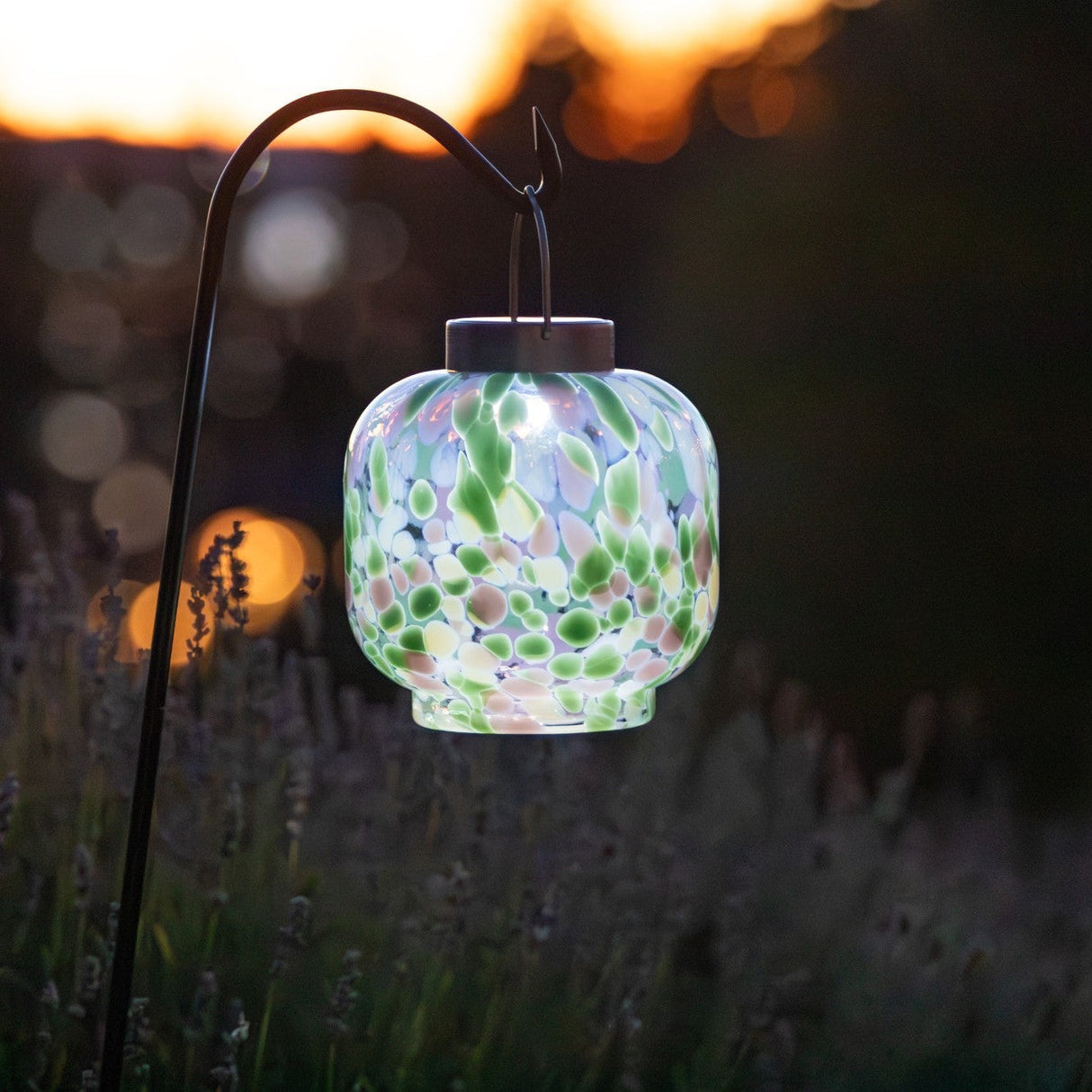Cabin Solar Lantern Handblown Glass, 8"