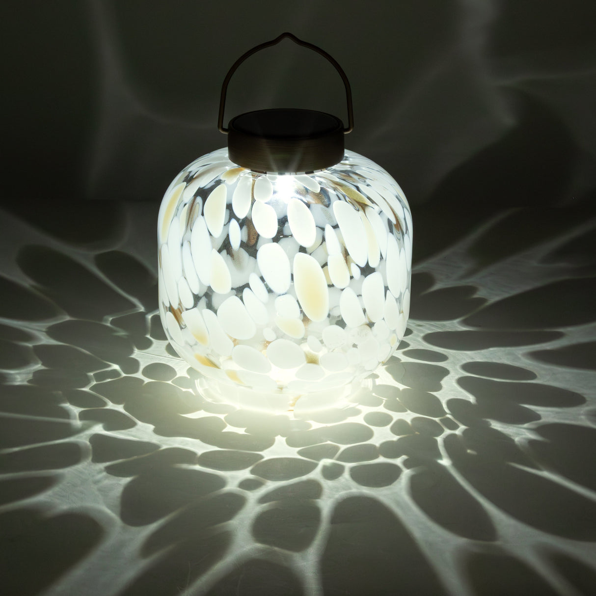 Cabin Solar Lantern Handblown Glass, 8"