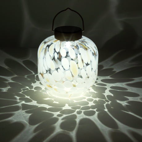 Cabin Solar Lantern Handblown Glass, 8"
