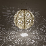 Stella Luxe Globe Boho Pearl 12" LED Lantern
