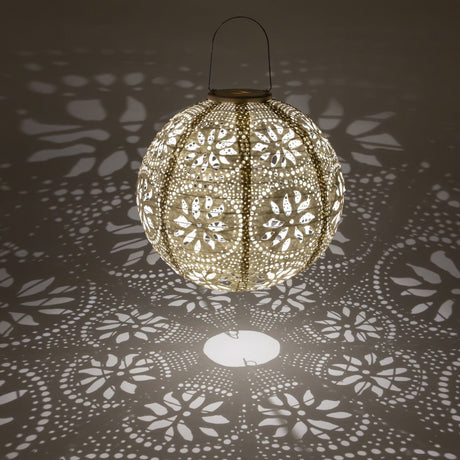 Stella Luxe Globe Boho Pearl 12" LED Lantern