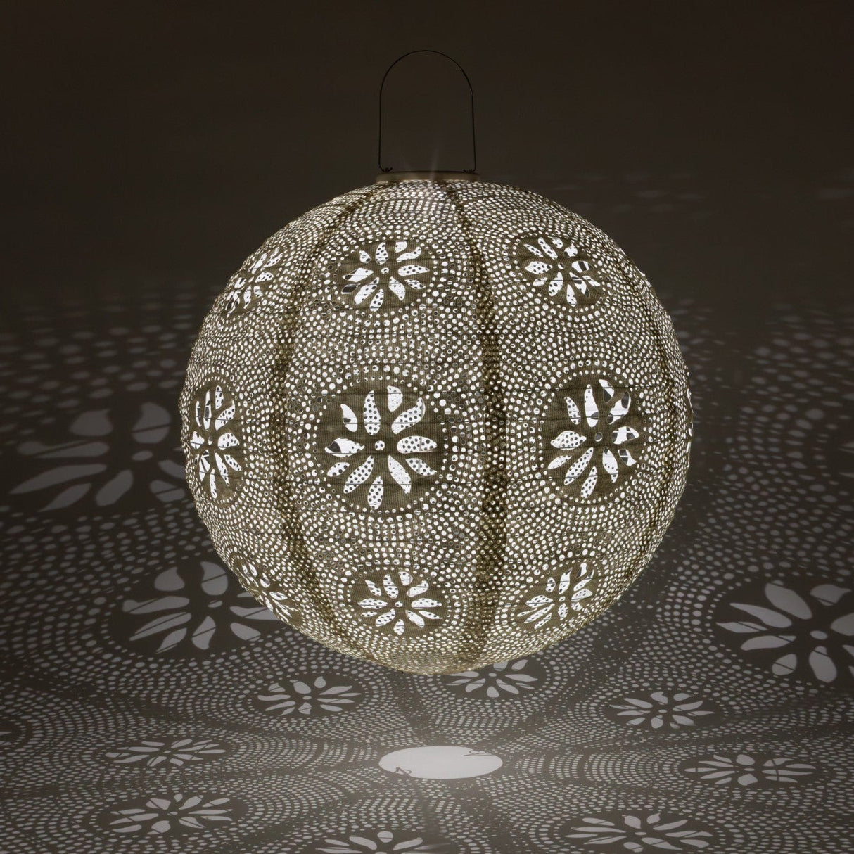 Stella Luxe Globe Boho Pearl 18" LED Lantern