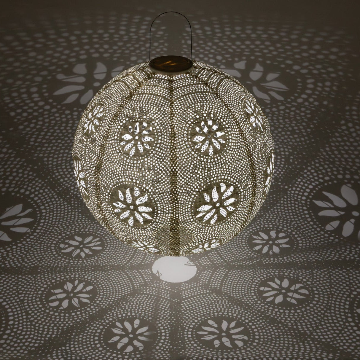 Stella Luxe Globe Boho Pearl 18" LED Lantern