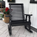Amish Casual Heavy Duty Roll Back Wooden Outdoor Rocking Chair